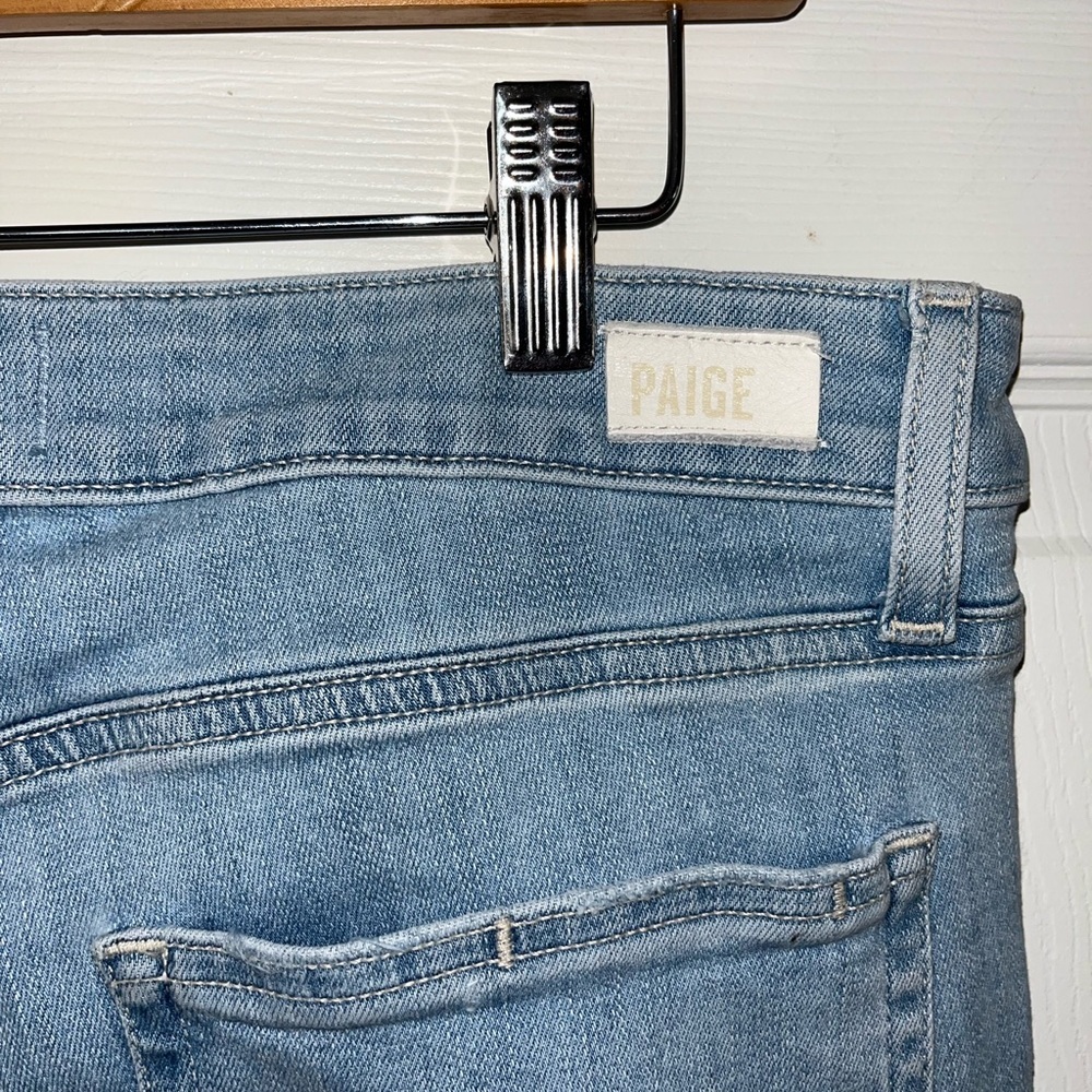 PAIGE Light Blue Skinny  Leg Distressed Jeans Size 29 - Picture 3 of 4